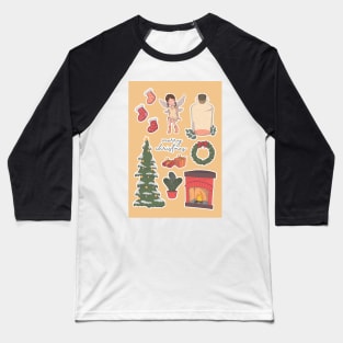 Sticker Set Fairy Christmas Bottle Baseball T-Shirt